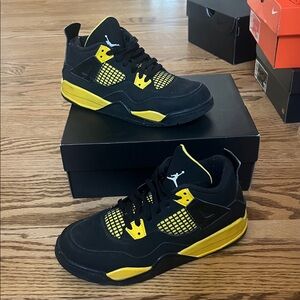 Jordan 4 Retro PS Black/White-Tour Yellow Sneakers